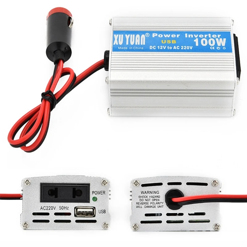 

100W Car and Home Laptop Power Inverter DC 12V/24V to AC 220V Power Converter