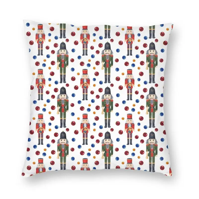 

The Nutcracker Pattern Pillow Case For Living Room Christmas Decoration Presents Nordic Sofa Cushion Cover Square Pillowcase