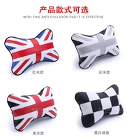 auto neck pillow pu leather head support protector union jack flag backrest cervical spine cushion car accessories decoration