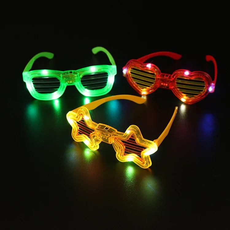 

Adult Children LED Luminous Flash Star Love Blinds Hollow Out Glasses Bar KTV Night Club Disco Dancing Party Concert Gift Toy