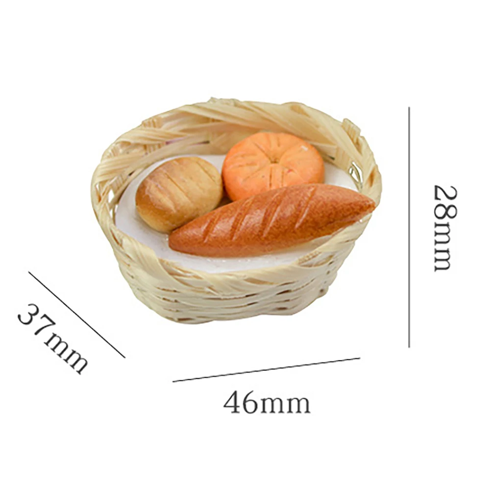 

1/12 Dollhouse Miniature Accessories Mini Bread Basket Simulation Kitchen Food Model Toys for Doll House Decoration