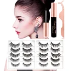 Набор Магнитных ресниц для подводки глаз, набор магнитных ресниц и подводки глаз, без клея, водонепроницаемые искусственные трафареты, 1510 пар