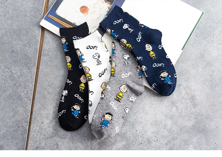 Ins стиль носки для женщин мультфильм аниме Досуг хлопковые носки Snoopy собака колледж Стиль студенческие Гольфы Q1526