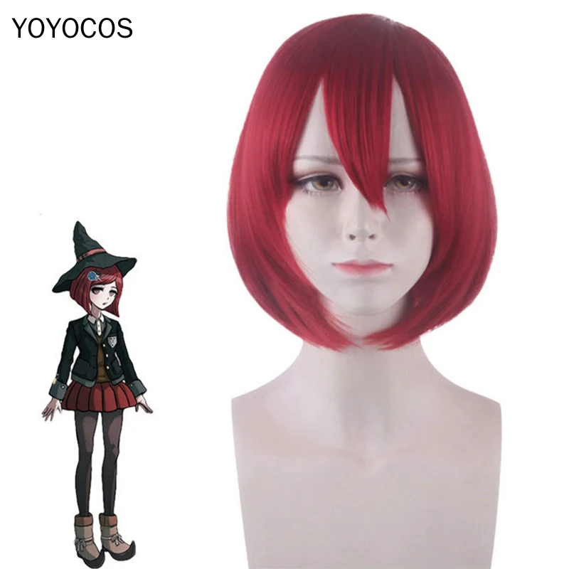 Парик для косплея Himiko Yumeno Danganronpa V3 термостойкие синтетические волосы с короткими
