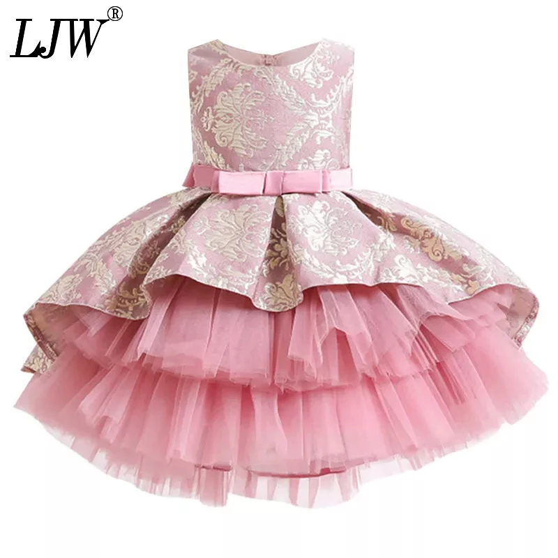 

Детские для рождественской вечеринки с вышивкой в стиле ретро из шифона и удлиненным шлейфом, кружевное платье для девочек платье для торже...