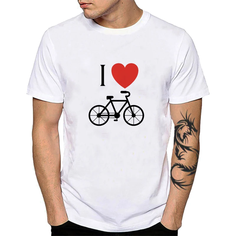 Футболка с круглым вырезом и надписью I love Bike для горного велосипеда лета YH086 топы
