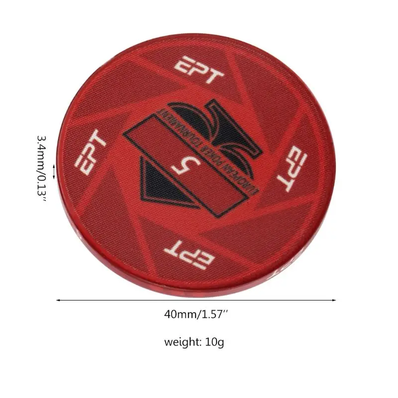 

5pcs EPT Ceramic Texas Poker Chips Professional Casino Round Coins