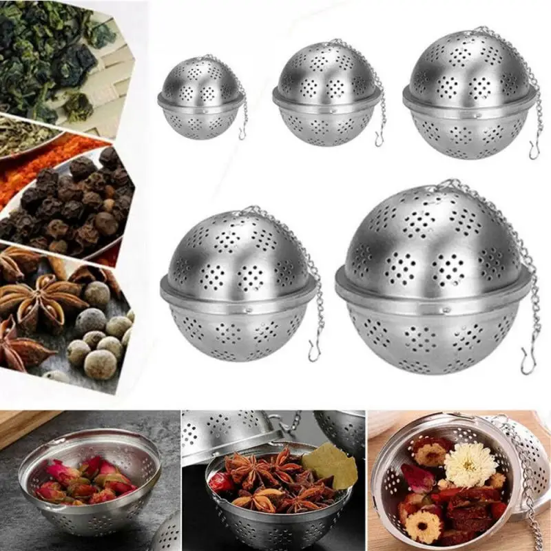 

Reusable Spice Tea Ball Strainer 304 Stainless Steel Tea Infuser Sphere Infuser Tea Filter Strainers Kitchen Accessories Cocina