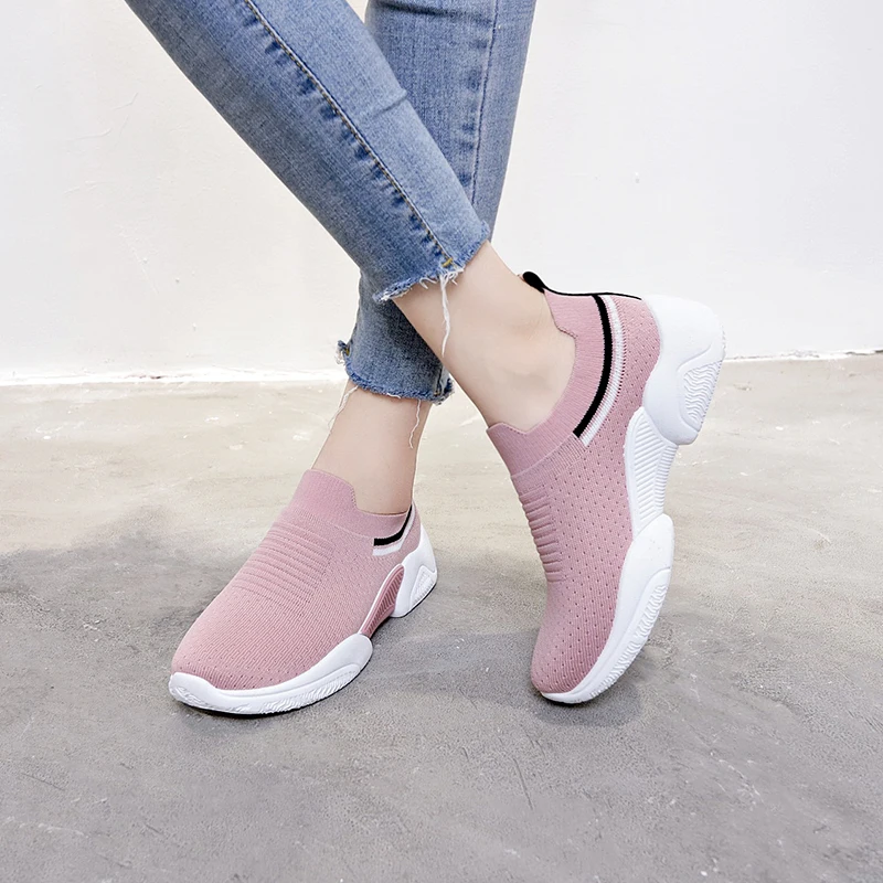 

2021 Woman Sneakers Summer Woman Breathable Sock Casual Shoes Tennis Mesh Shoes Female Dropshipping
