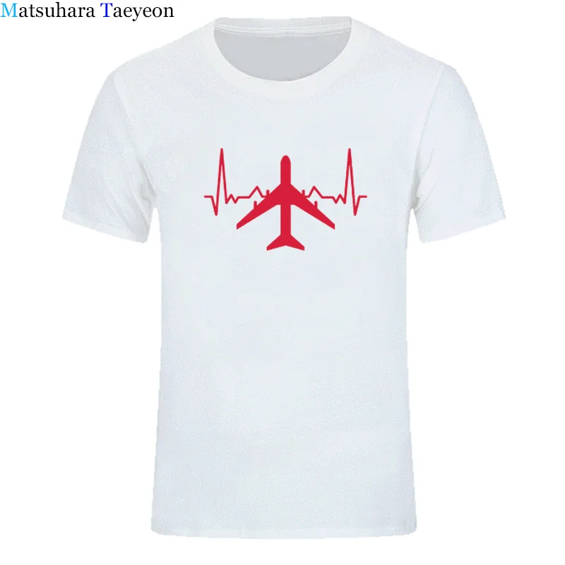 

Airplane Heartbeat Print TShirt for Men Short Sleeve O Neck Men T Shirt Casual Harajuku Shirt Shirt Men Comfortable Men Clothing