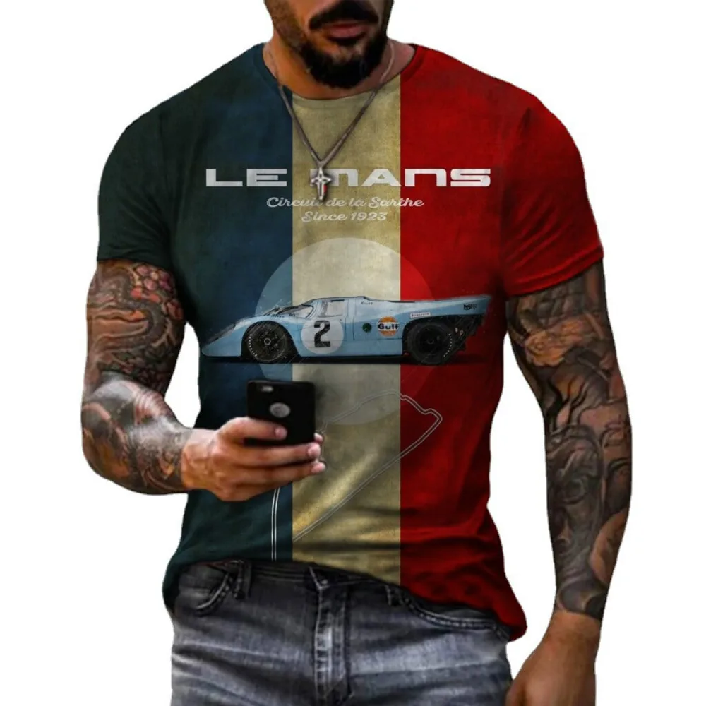 

2021 European and American new spot 3D personality printing fashion trend boys lightweight breathable short-sleeved T-shirt