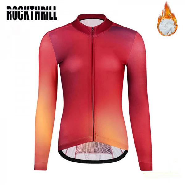 Женская Теплая Флисовая велосипедная рубашка черная с длинным рукавом MTB|Майки