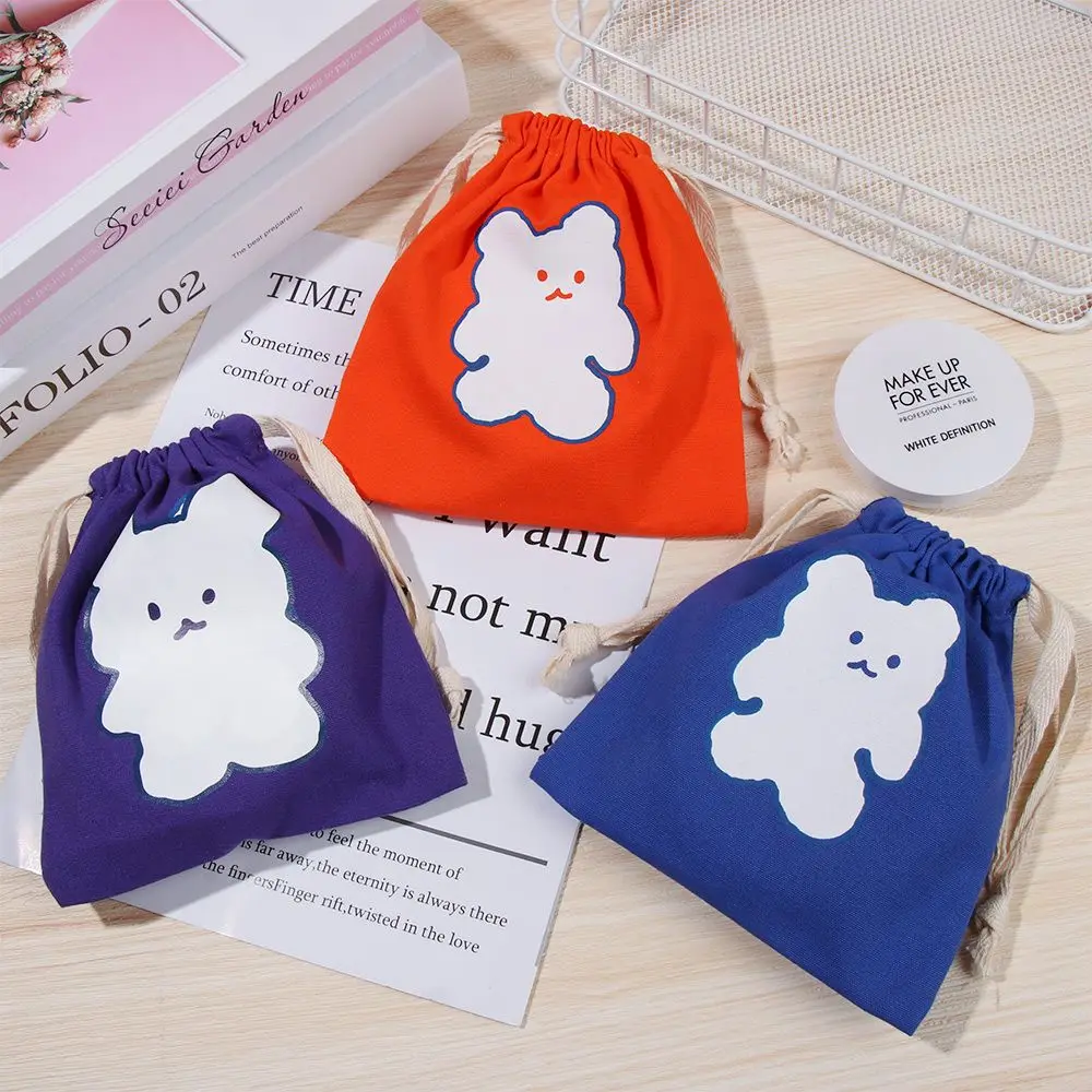 

1pc Women Cute Travel Toiletry Bag Drawstring Bear Cosmetic Bag Organizer Storage Pouch Makeup Bag