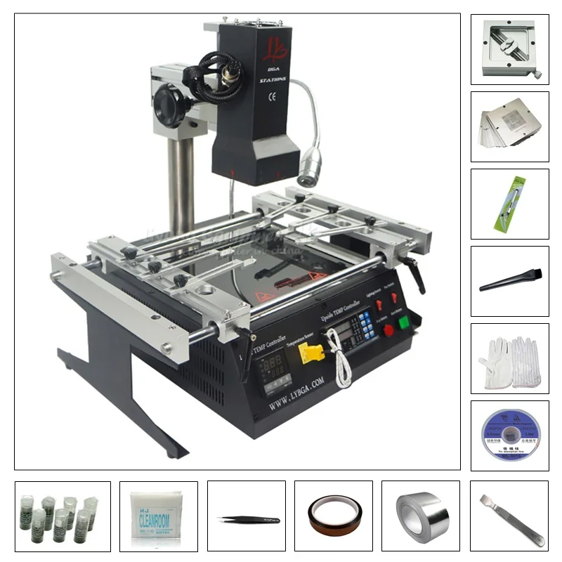 

BGA 2300W Infrared Rework station LY IR6500 V2 SMD SMTrepair system machine with 80MM/90MM bga reballing stencil 184pcs kit pack
