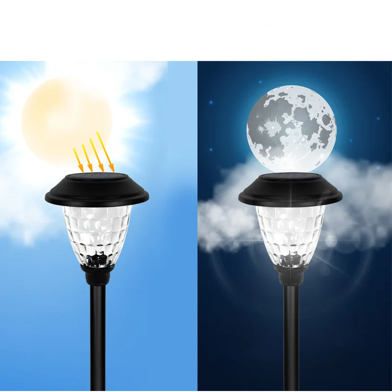 

4pcs Solar Lights Set Glass Lawn Lamp Waterproof Auto on/Off LED Landscape Garden Lantern Pathway Lights for Yard