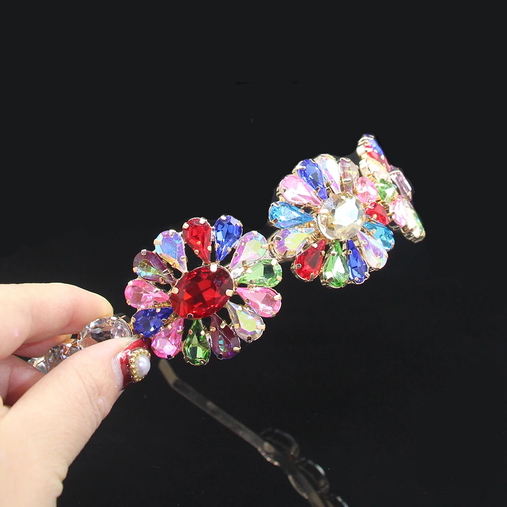 Тиары свадебные AINAMEISI модный ободок для волос с разноцветными кристаллами