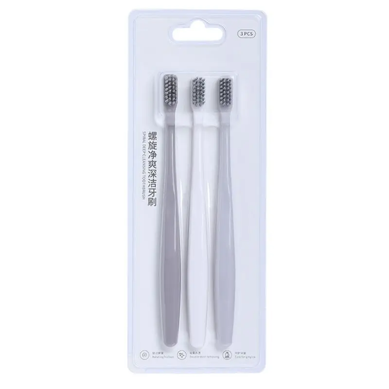 

3Pcs Spiral Charcoal Bristles Toothbrush Oral Care Hygiene Teeth Whitening Tools