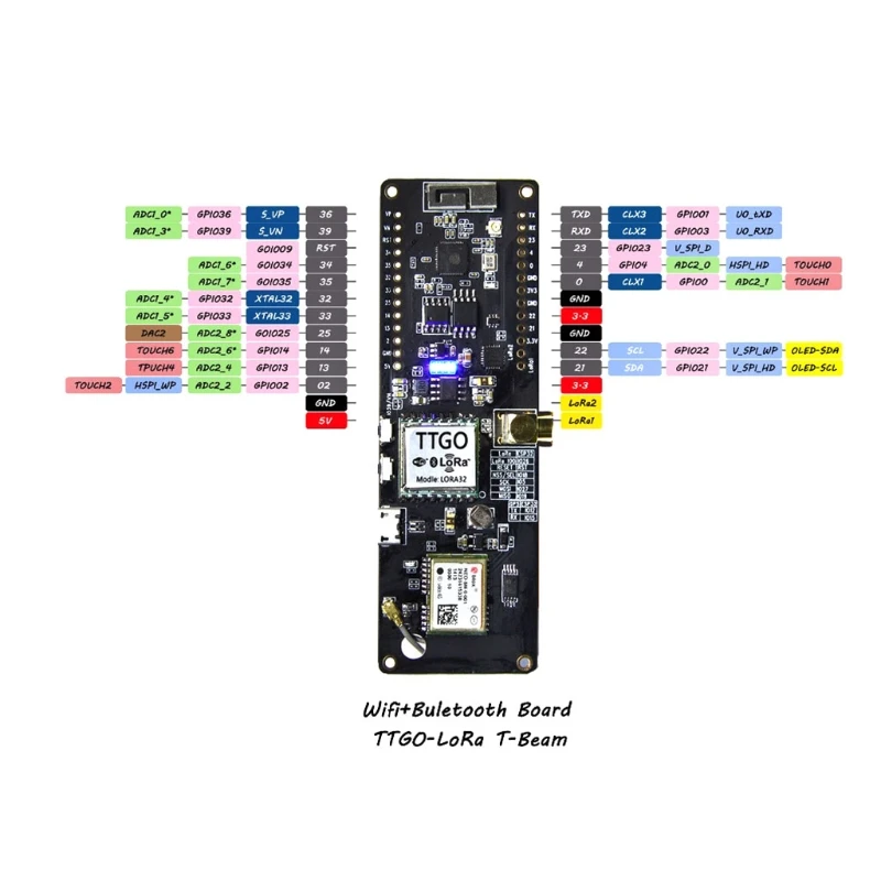 

2021 New T-Beam ESP32 868/915Mhz WiFi Wireless Bluetooth Module GPS NEO-6M SMA LORA Board