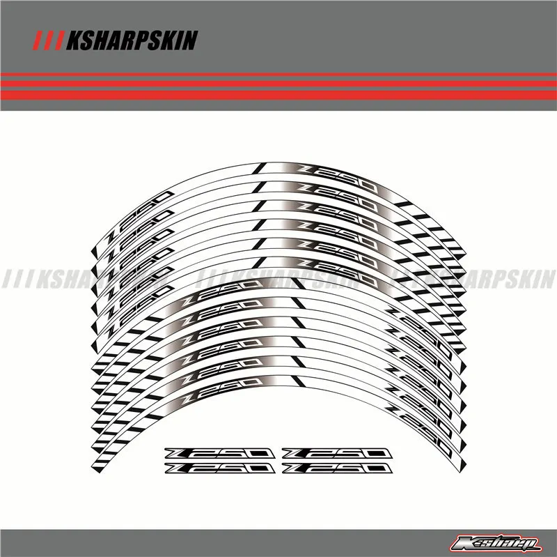 

12 X Thick Edge Outer Rim Sticker Stripe Wheel Decals ALL for kawasaki Z250
