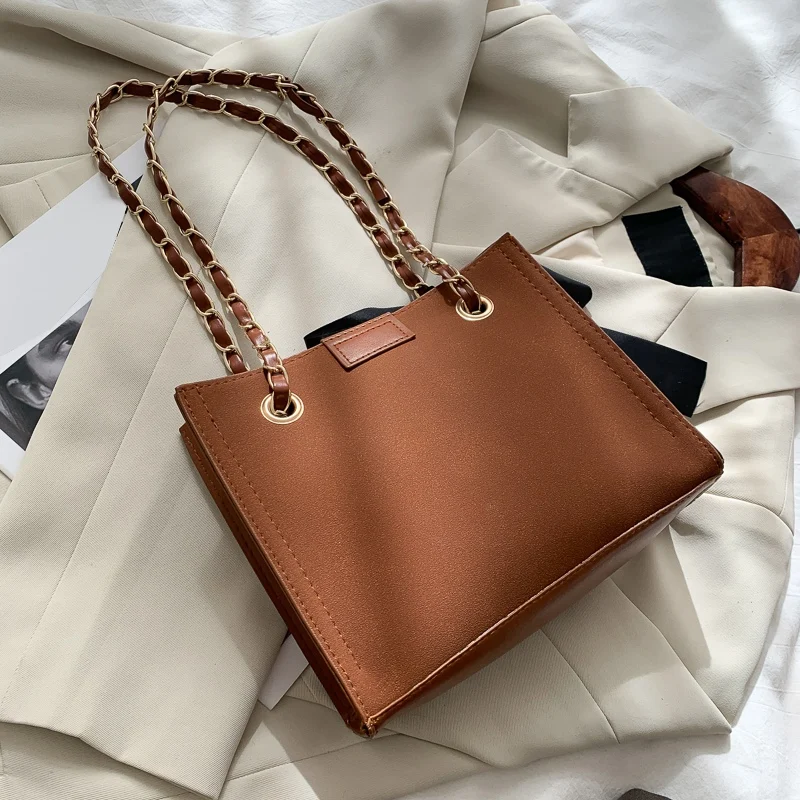 

Ladies Retro PU Small Square Crossbody Bag New Fashion Stone Pattern Handbag Chain Shoulder Bag