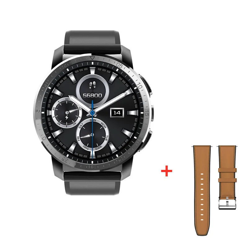 add brown leather KC09 Смарт-часы для мужчин Android 7.1.1 3 ГБ 32 ГБ 800 мАч батарея камера 4G двойная система спортивные Смарт-часы телефон водонепроницаемый mp3 плеер - Цвет: add brown leather