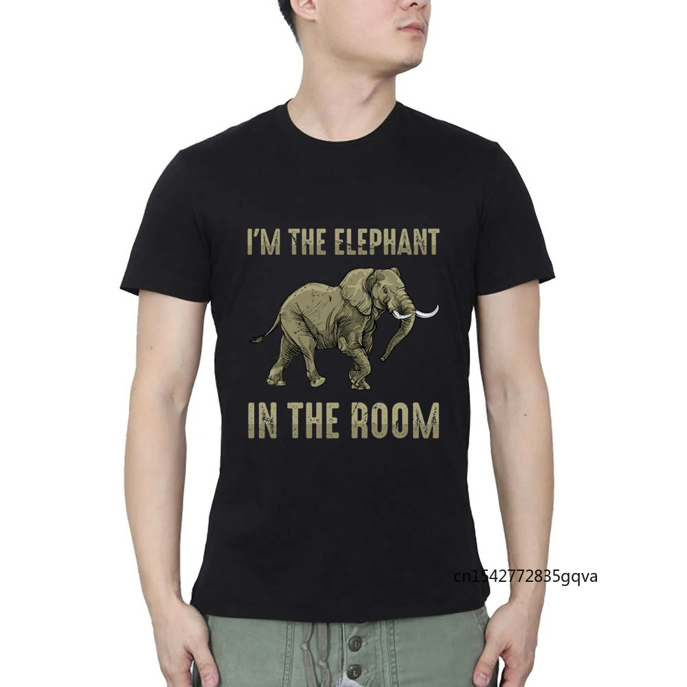 

Safari Im The Elephant In The Room Animal Summer Casual Streetwear O Neck T-shirt Oversized T Shirt Four Seasons