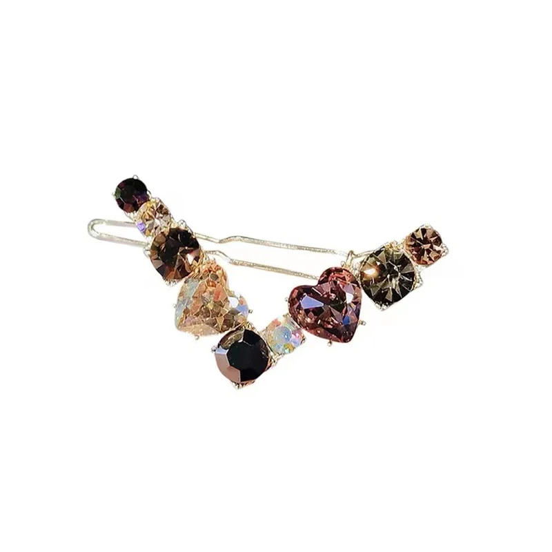 

2021 V-shaped Rhinestone bling-bling hairpin Side clip elegant retro hairgrip Lady hair clip head hairstyle tool hair accessory