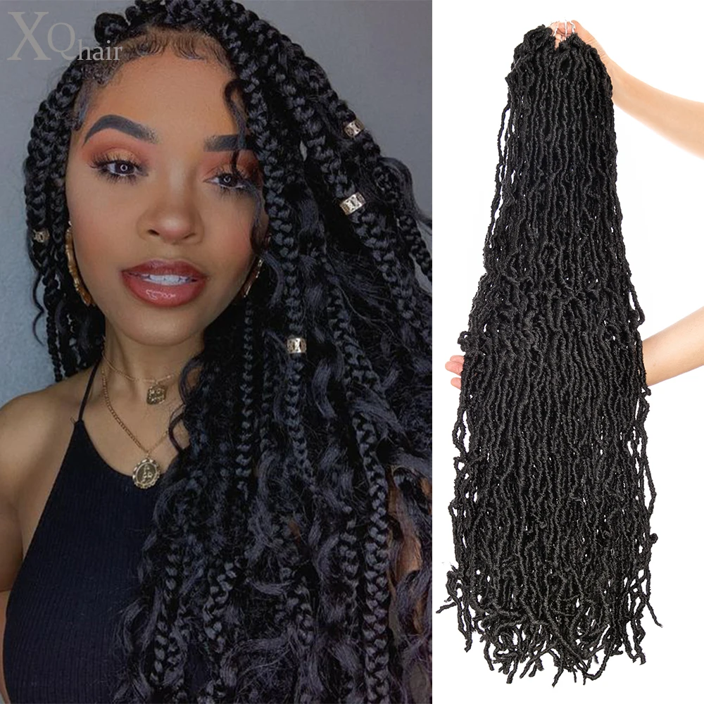 

HF 36 дюймов Nu Locs вязаные волосы для черных женщин синтетические плетеные волосы богиня искусственные локоны в стиле Crochet наращивание волос д...