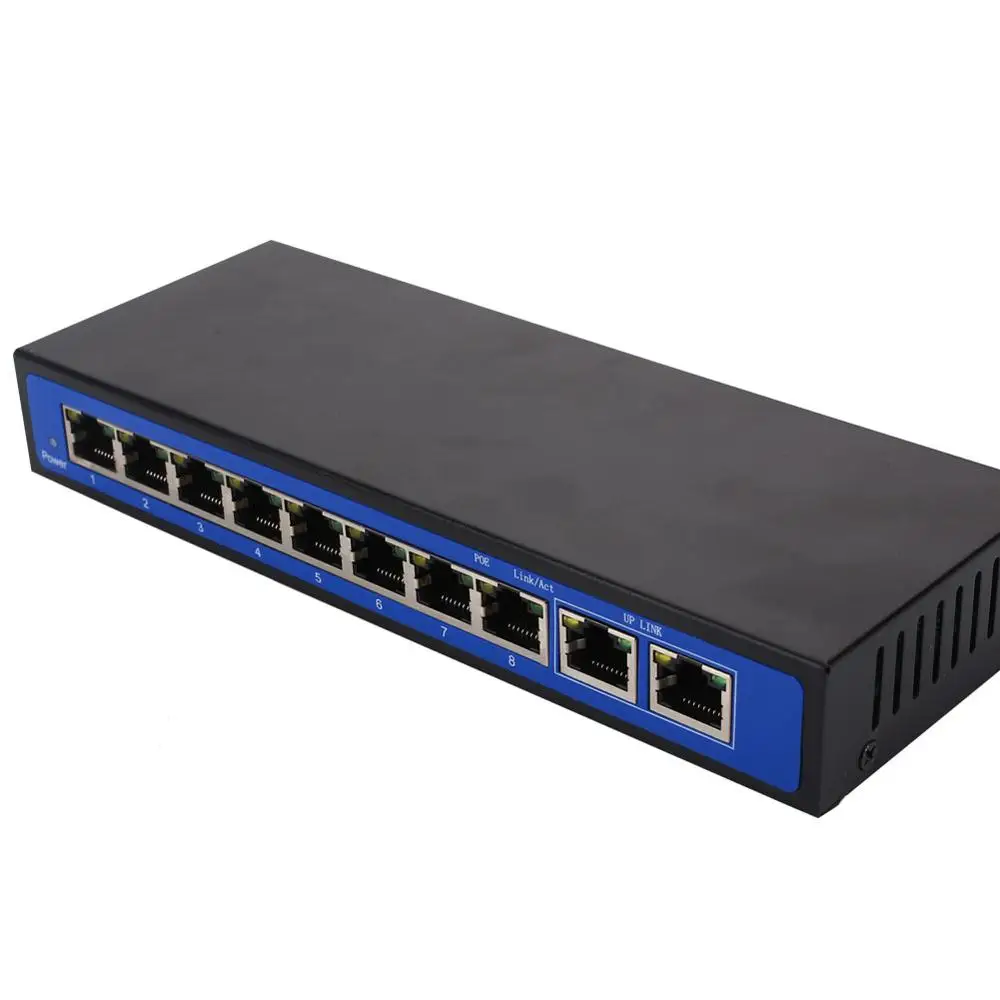 Фото 8 PoE Инжектор POE Ethernet коммутатор профессиональная IP-камера Poe сетевые коммутаторы 8 PoE Инжектор POE Ethernet коммутатор профессиональная IP-камера Poe сетевые коммутаторы