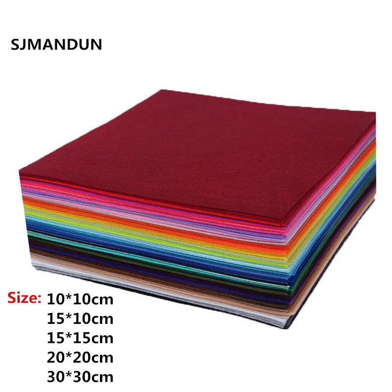 

40pcs 20*20cm Felt Fabric Non-woven Felt Fabric Patchwork DIY Sewing Dolls Crafts Toys Accessories Needlework Material 1mm Thick
