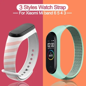 Спортивный силиконовый ремешок для Xiaomi Mi Band 6, 5, 4, 3, сменный Браслет для умных часов MiBand 3, 4, 5, 6, цветной ремешок на запястье