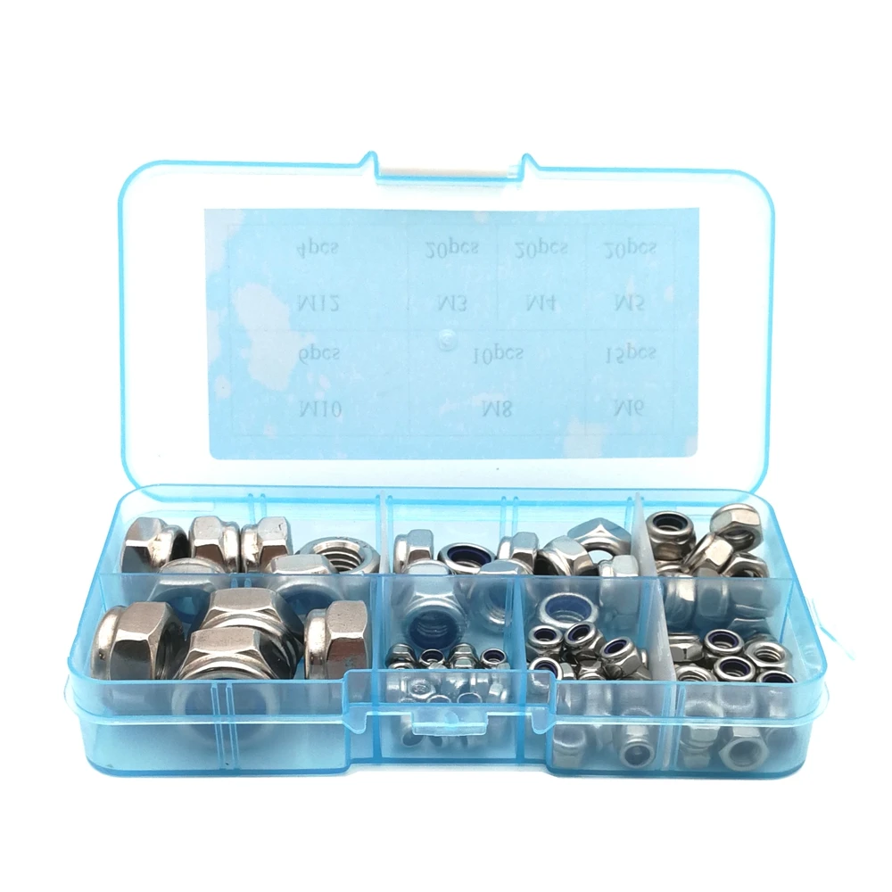 

Самоблокирующаяся гайка M3 M4 M5 M6 M8 DIN985, самоблокирующаяся гайка из нержавеющей стали, SUS 304 DIN985, 100 шт.