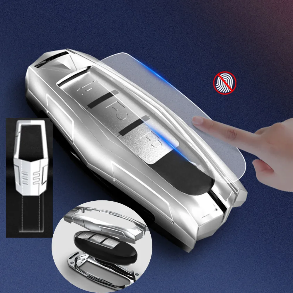 

Shell Key Silver Car Smart Metal Protector Accessories Chain Cover Fob