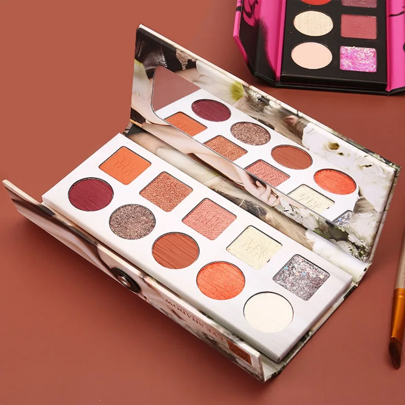 10 цветов металлический блеск Тени для век Палитра Водонепроницаемый устойчивый