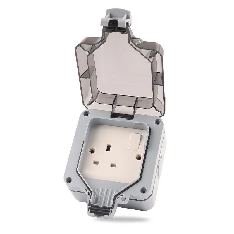 

Водонепроницаемая белая уличная настенная розетка IP66, 13 а, британская стандартная розетка с заземлением для мастерской, дома и сада, переме...