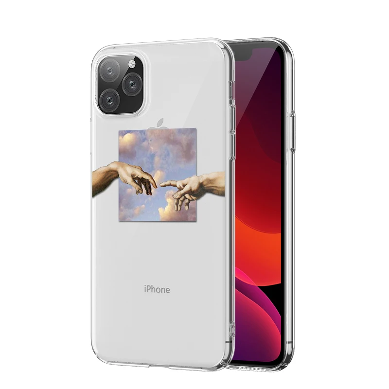 

Mona Lisa Art David lines Painted Pattern Case For iPhone 11 XS MAX XR 6 6s 5s se 7 8 Plus Transparent TPU Phone Cover Coque