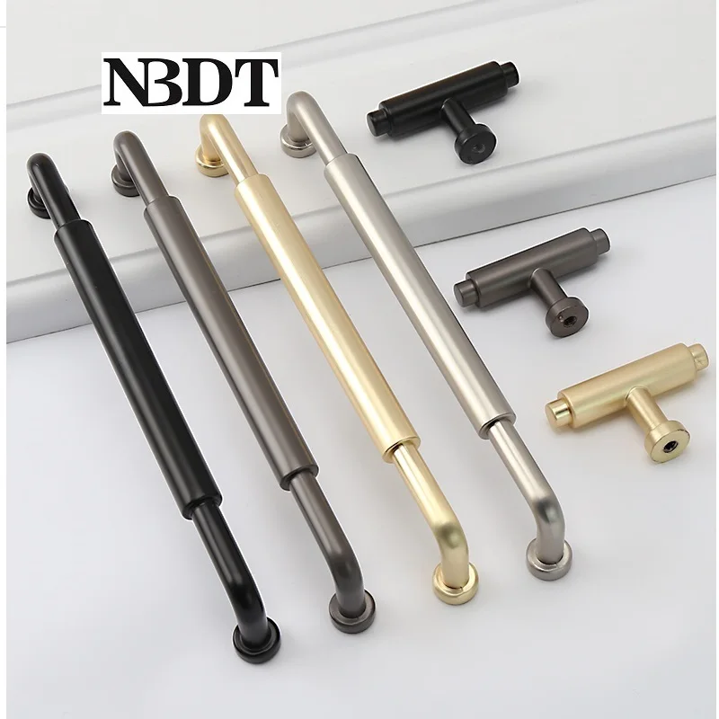 2 шт./лот из цинкового сплава для мебели шкафа ящика двери матовый черный никель