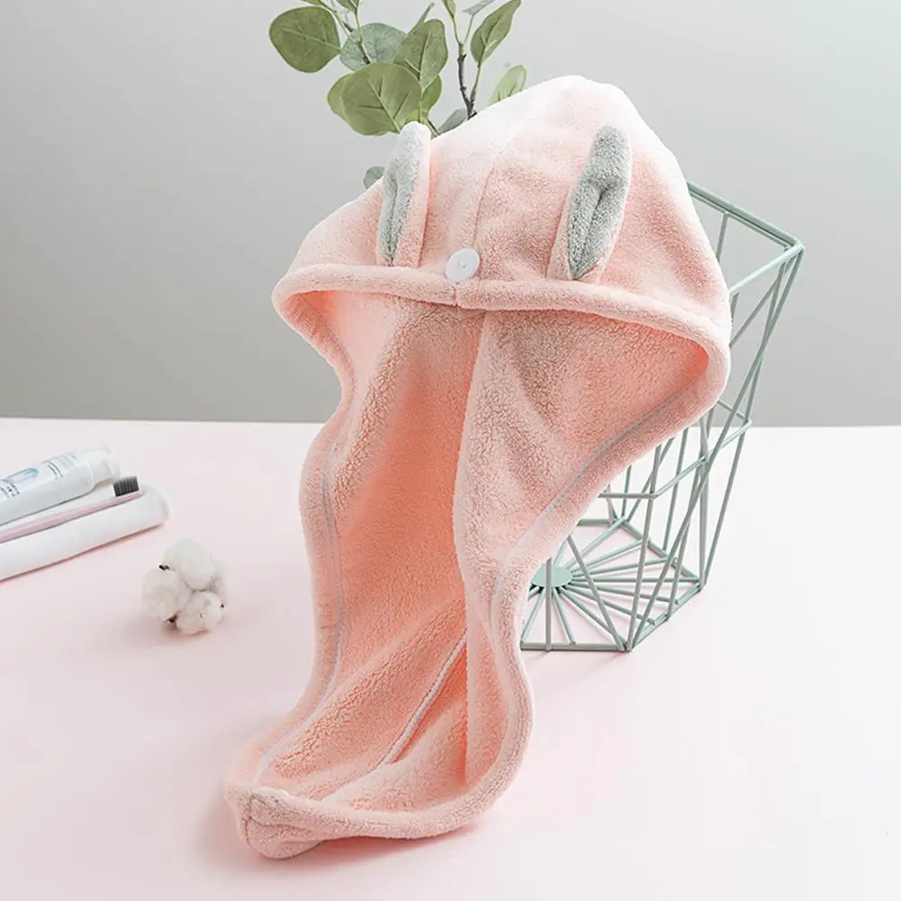 Adeeing милые заячьи ушки коралловый бархат микрофибра фен для волос быстросохнущее