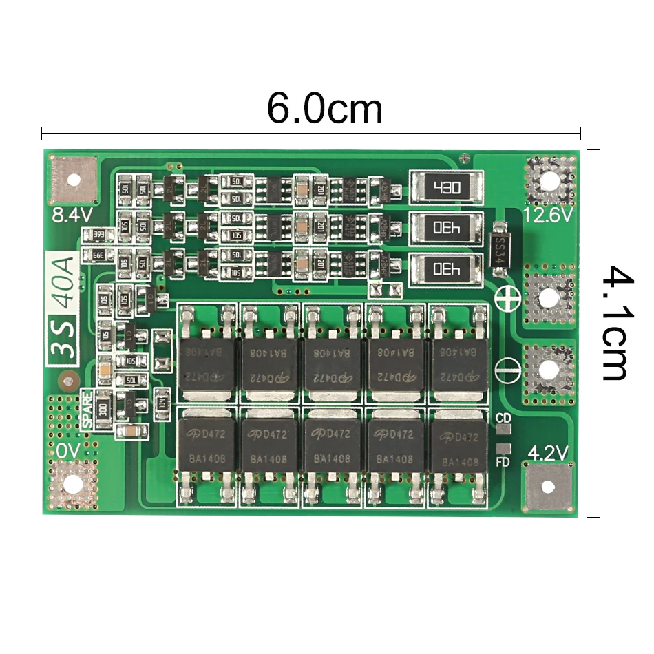 3S 40A BMS 11 1 V 12 6 18650 литиевая батарея Защитная плата с сбалансированной версией для