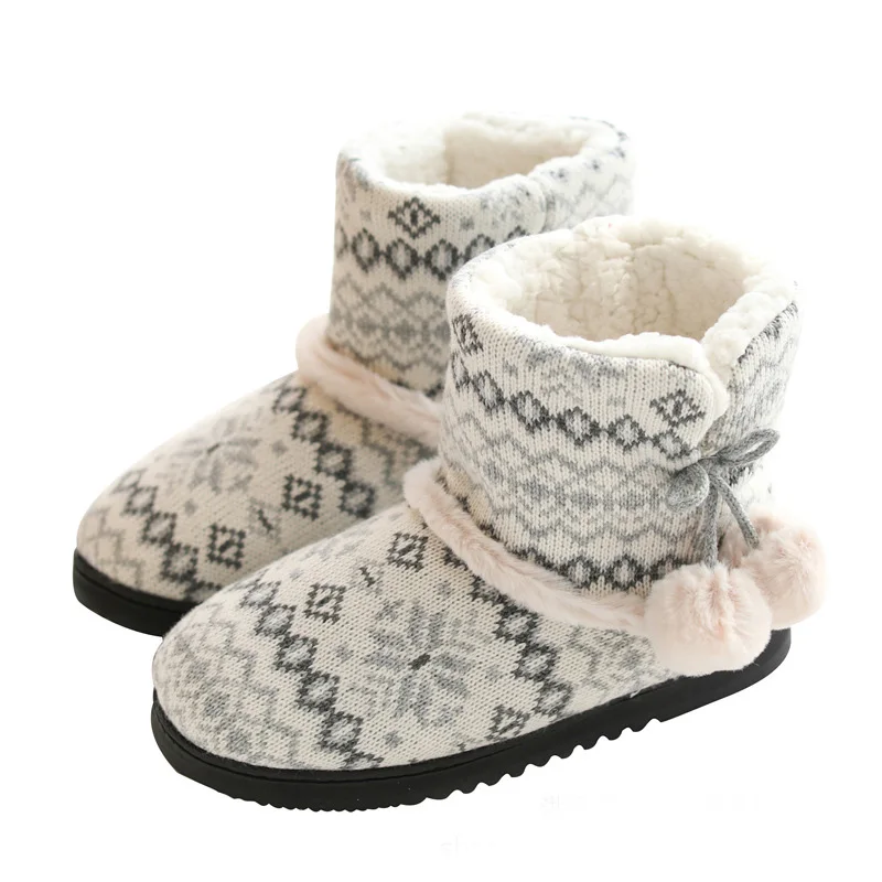 

Winter Fur Home Slippers Women Warm Cotton Flat Platform Indoor Floor Shoes Female Girl Weave Plush Cozy Slippers botas de mujer