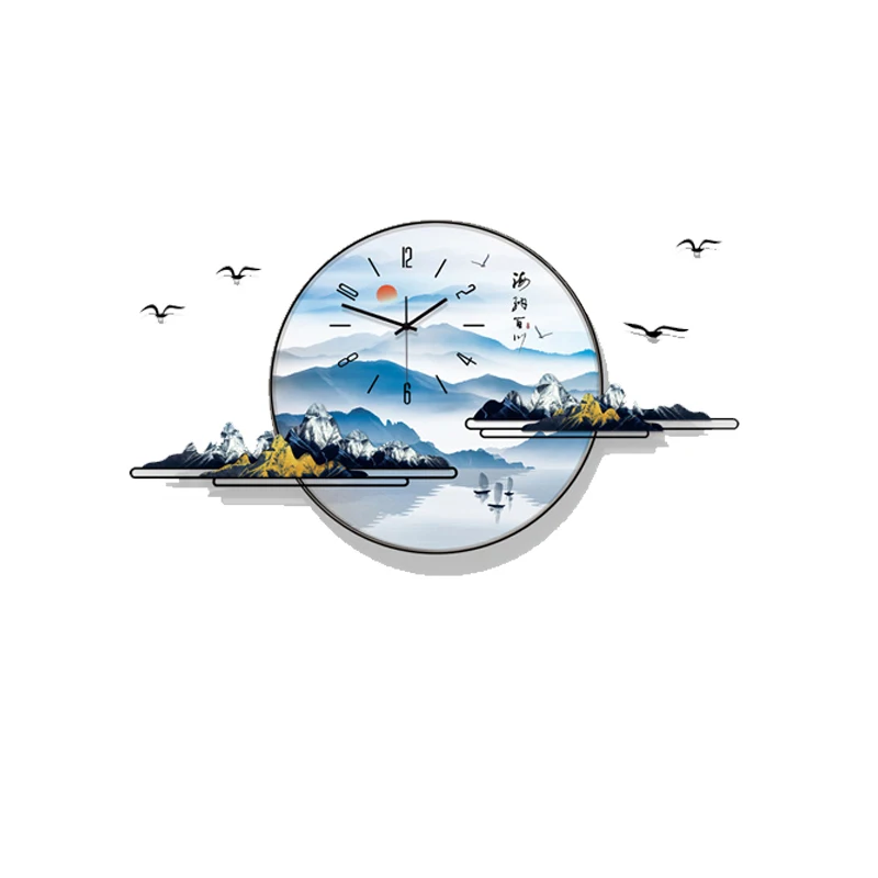 

Creative Wall Clock Living Room Mute Landscape Modern Decoration Mural Digital Wall Clock Mechanism Relogio De Parede Home Decor