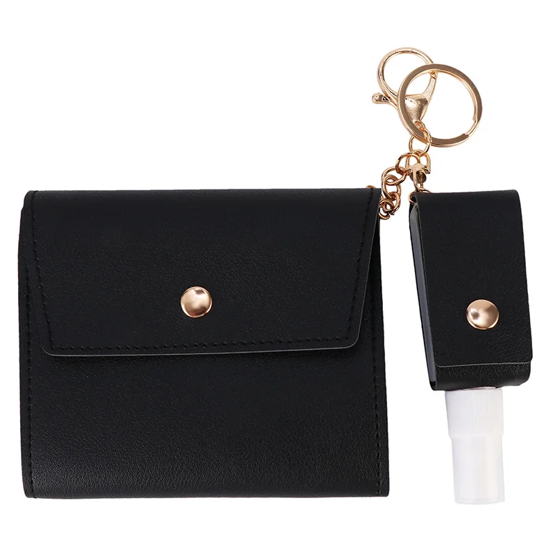 

Mask Pu storage clip Extruded hand sanitizer split bottle leather cover Folding portable dustproof storage bag Mask storage bag