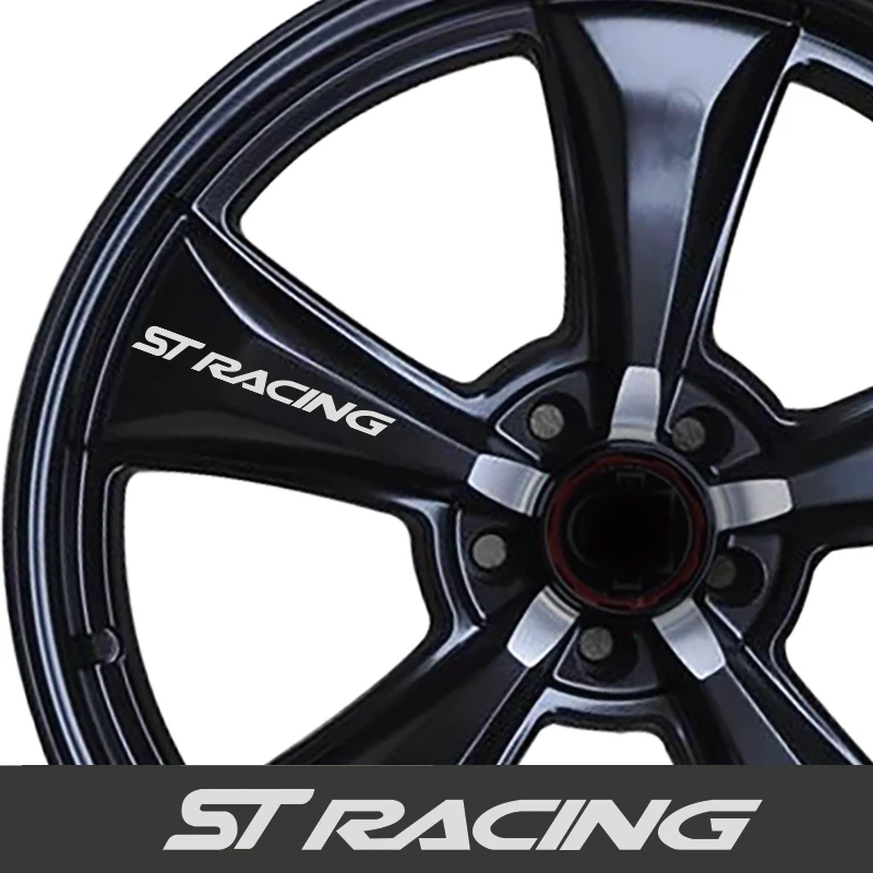 4 стикера для стайлинга автомобиля стальное колесо кольцо диски наклейка ST RACING -