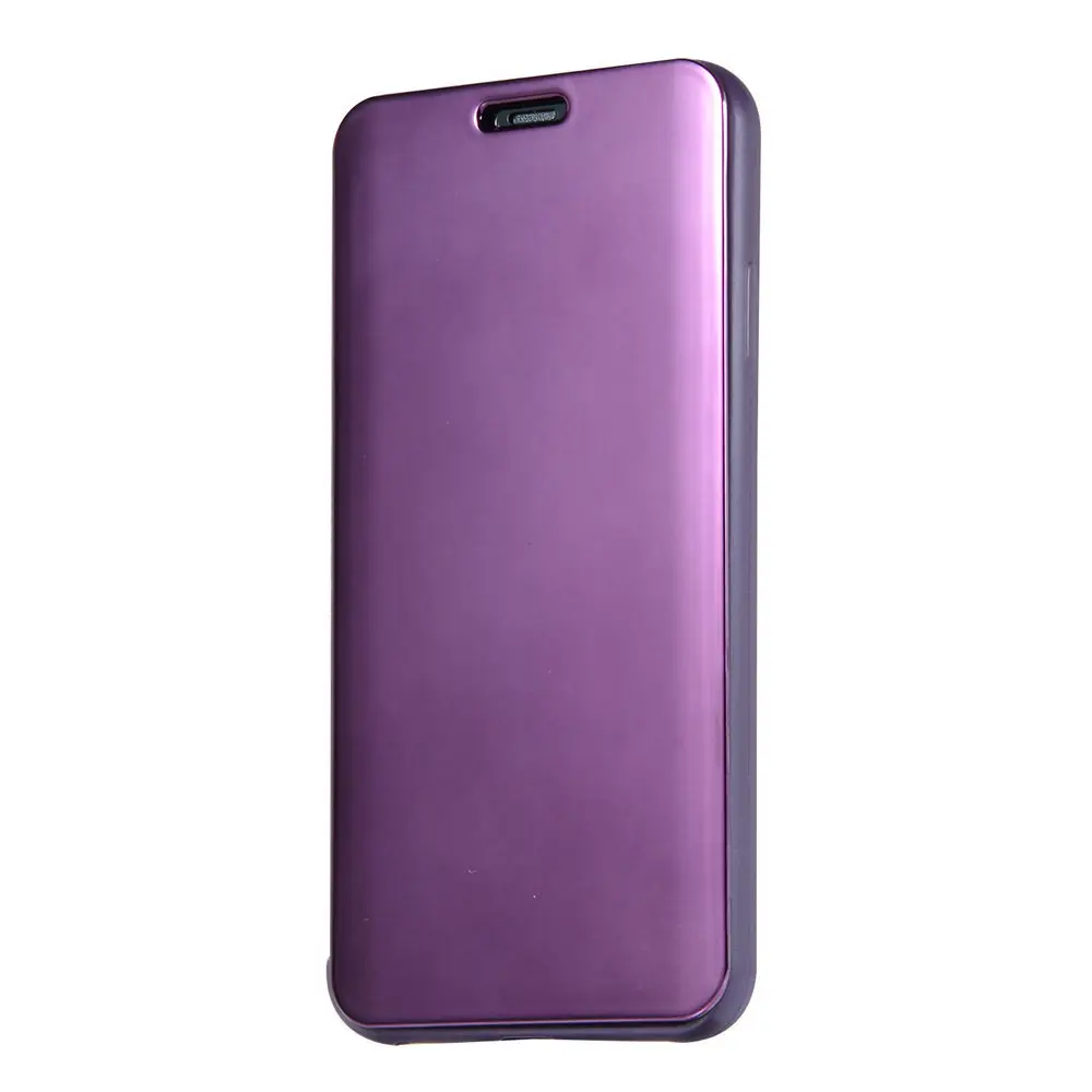 C зеркальным покрытием Роскошный чехол-книжка чехол для iPhone 11 Pro X XS MAX XR 6, 6 S, 7, 8plus, однотонный флип-чехол защитный корпус с защитой от пыли - Цвет: Purple
