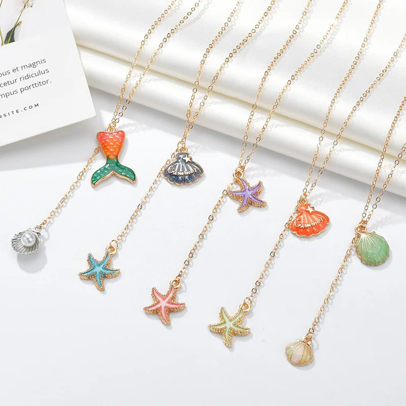 Цепочка с подвеской в виде ракушек для женщин модное ожерелье стиле бохо