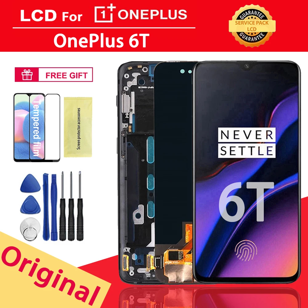 

6.41" Original Super AMOLED Display For Oneplus 6T LCD Screen Touch Digitizer Assembly For Oneplus 1+6T A6010 A6013 LCD Display