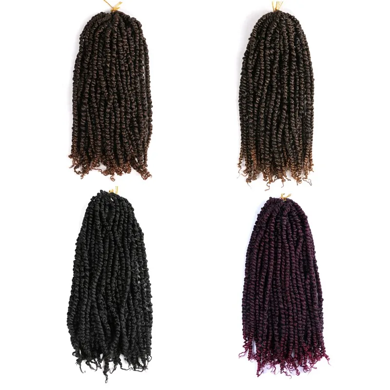 

Afro Passion Twist Crochet Hair 18 Inch Long Ombre Pre Twisted Passion Braiding Hair Extensions Synthetic Braids for Black Women