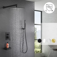 brass blackbrushed gold in wall shower set rainfall bathroom shower faucet wall shower hot and cold mixer handheld spray sets