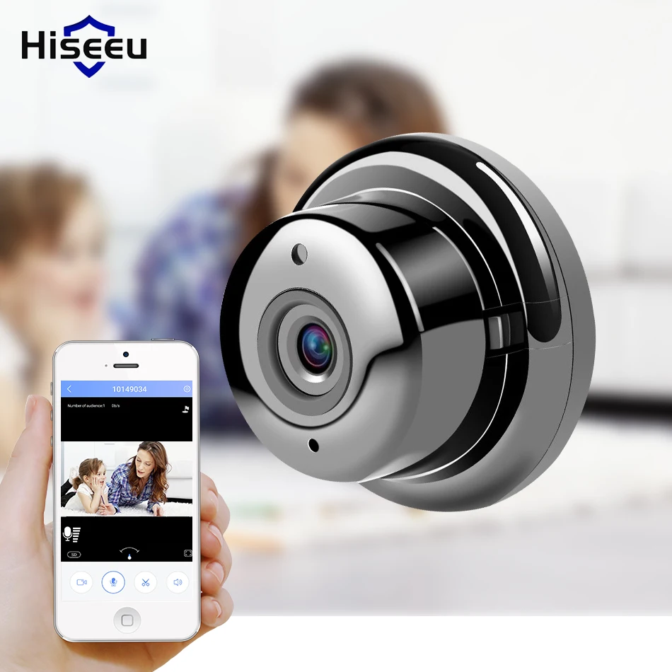 

Hiseeu mini fisheye IP Camera wifi 720P day Night Vision 360 degree panorama home security camera cctv wi-fi baby monitor audio