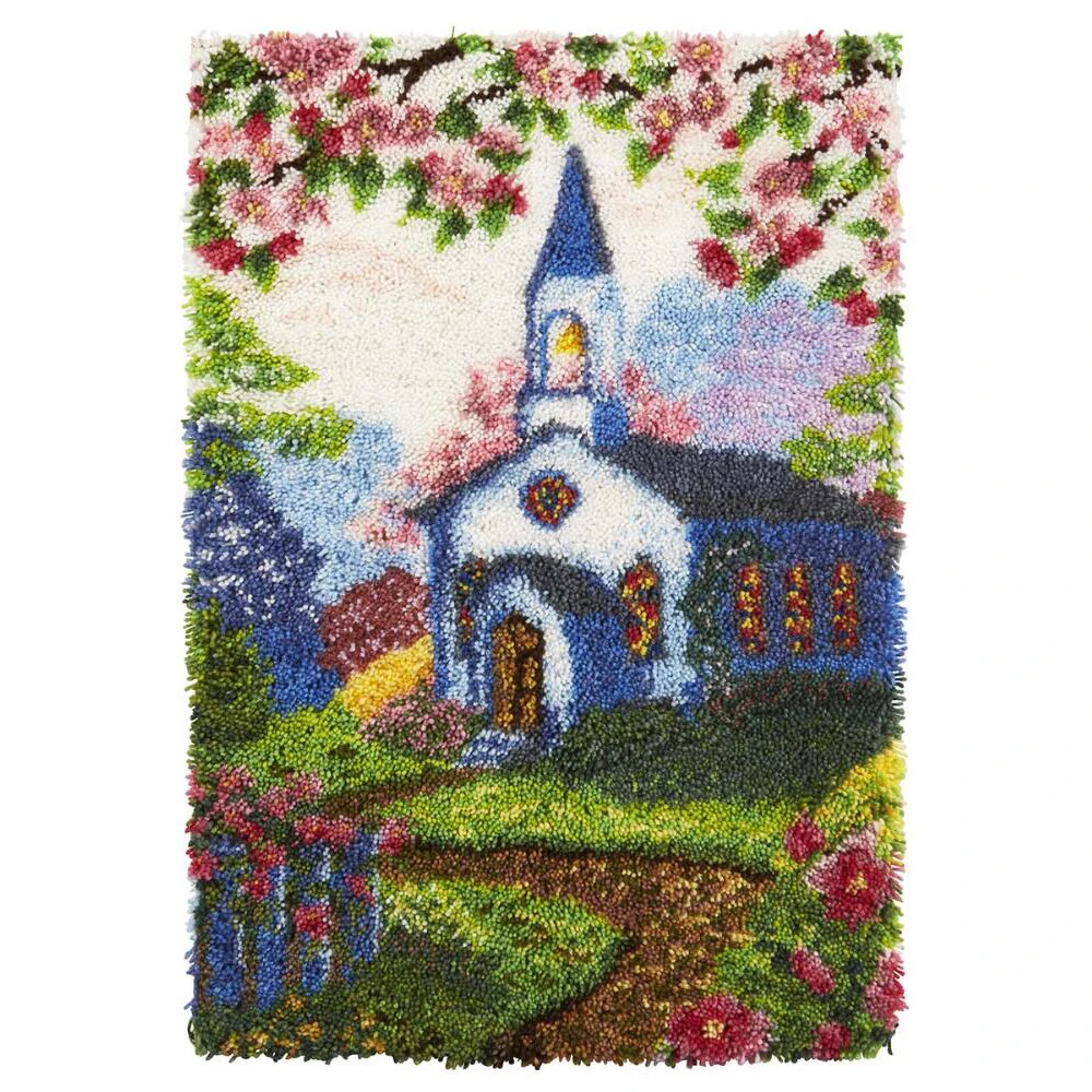 

Latch hook rug kits for adults Garden Carpet to tie to do yourself Embroidery plastic canva for Tapestry Home decoration